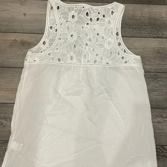 Nwt Lilly Pulitzer Flutter Eyelet Tank Top XS White Sleeveless Cutwork Lace - Picture 6 of 6